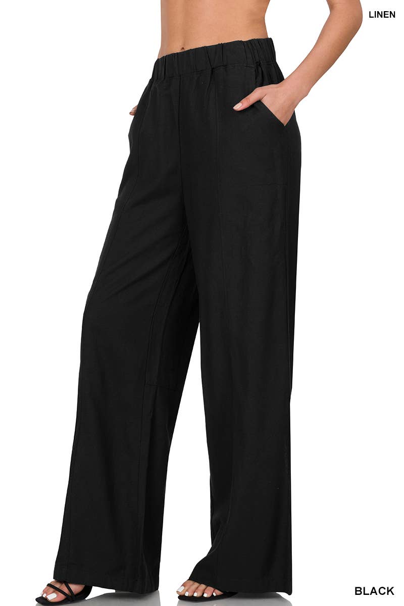 Linen Wide Leg Pants with Pockets | Best Bottom | Linen Pant | Pant with Pockets | Wide Leg Pant | Ryan Reid Collection
