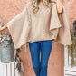 Hollow Out Basic Poncho Sweater Top
